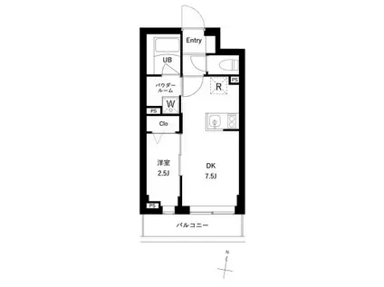 プレセダン千駄木(1DK/3階)の間取り写真