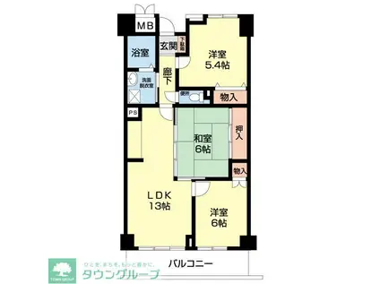 テレス ハラ(3LDK/5階)の間取り写真