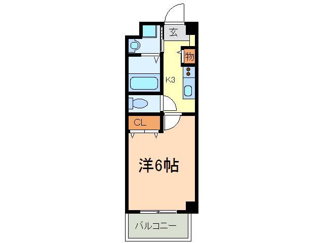 グランイル丹後(1K/4階)の間取り写真