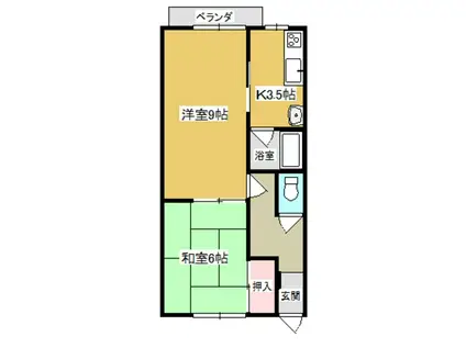 ニューロイヤルハイツ(2K/2階)の間取り写真