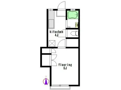 メゾン代田(1DK/2階)の間取り写真