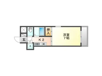 アーバンウェーブ白山(1K/2階)の間取り写真