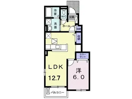 ボニータ・C(1LDK/1階)の間取り写真