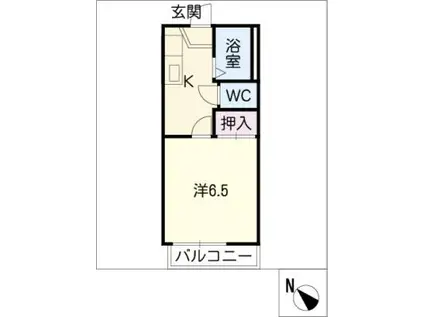 ジュネス緑(1K/1階)の間取り写真