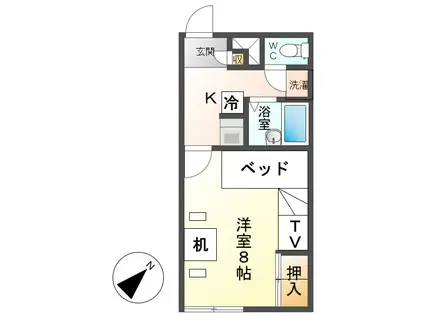 レオパレスZUM ZUM(1K/1階)の間取り写真