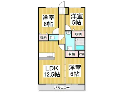 プリマヴェーラ稲丘(3LDK/3階)の間取り写真