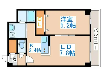BLANC CASITA(1LDK/6階)の間取り写真
