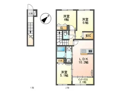 MANA(3LDK/2階)の間取り写真