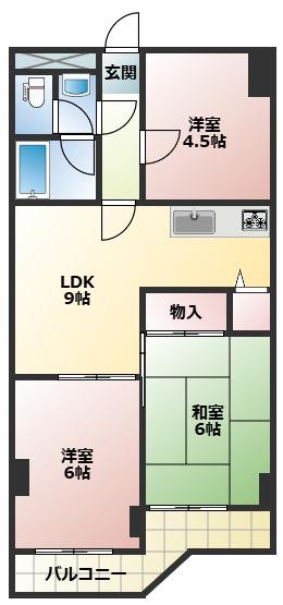 マック綱島コート(3LDK/3階)の間取り写真