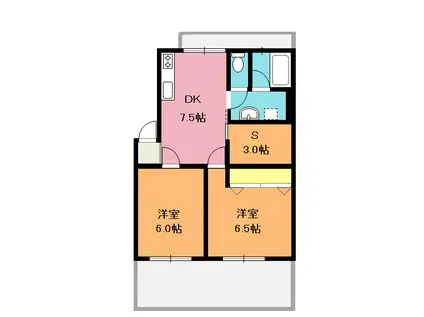 スカイレジデンス(2SDK/1階)の間取り写真