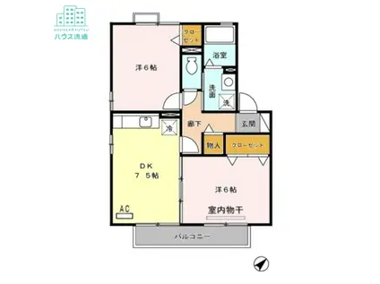 アメニティ裕(2DK/2階)の間取り写真