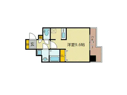 プレサンス丸の内雅風(1K/14階)の間取り写真