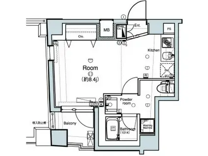 L-FLAT板橋(ワンルーム/6階)の間取り写真