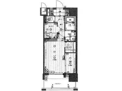 プレスタイルBAY AREA石城(1LDK/8階)の間取り写真