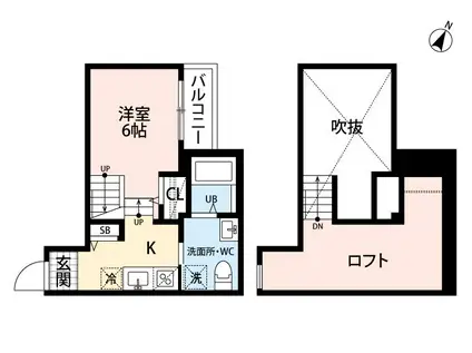 ビアンキ黒髪(ワンルーム/1階)の間取り写真