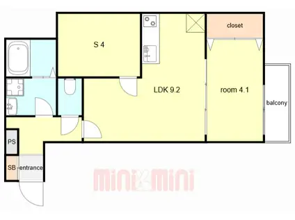 EIJU加島B(1SLDK/3階)の間取り写真
