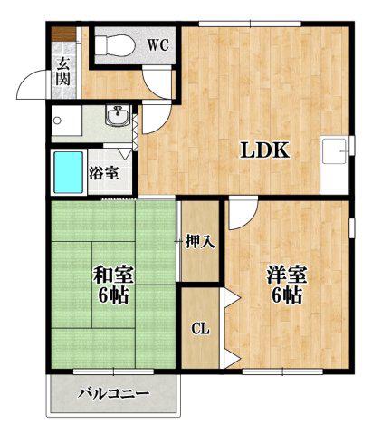 メゾン立部(2LDK/2階)の間取り写真