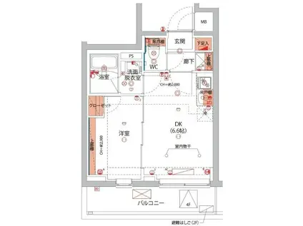 ベルグレードSI(1DK/4階)の間取り写真