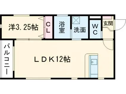 グランディール桑名(1LDK/2階)の間取り写真