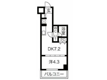 マテリア千住大橋(1DK/6階)の間取り写真
