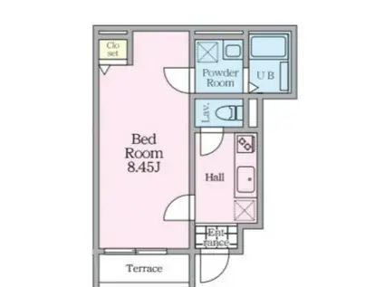 エトワールヴァリ プレリュード(1K/1階)の間取り写真