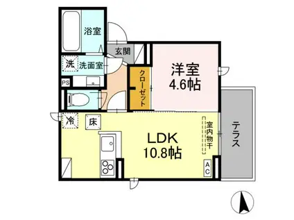 D-ROOM平和(1LDK/1階)の間取り写真