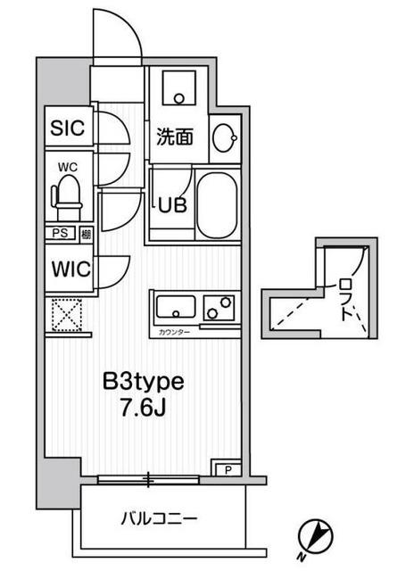 JMF RESIDENCE 町田(ワンルーム/B1階)の間取り写真