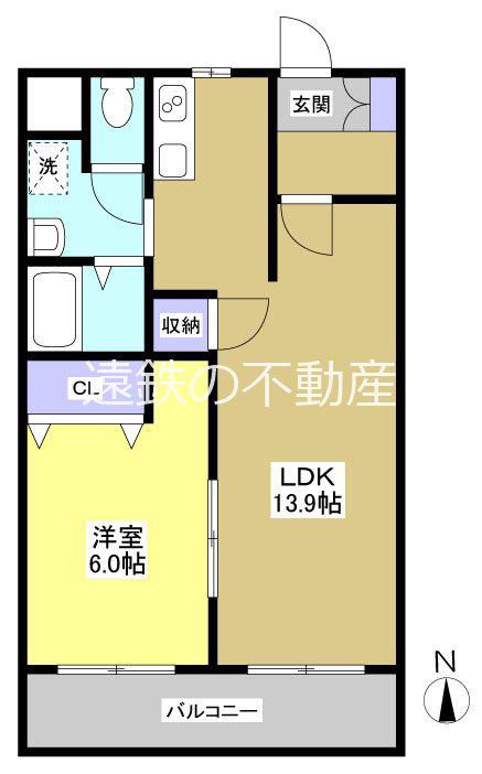 エクシードVIII(1LDK/2階)の間取り写真