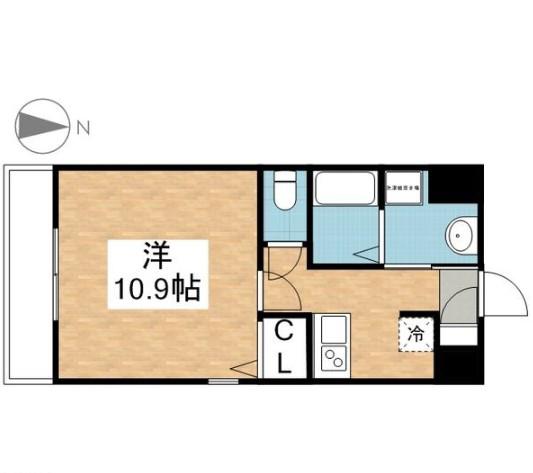 丹下キアーロ(1K/8階)の間取り写真