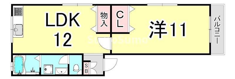 マンションアラスカ(1LDK/3階)の間取り写真