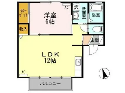 シルエーラ(1LDK/2階)の間取り写真