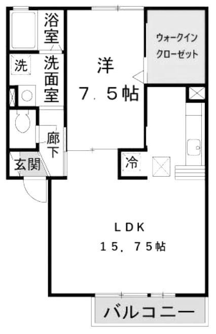シロス船上B(1LDK/2階)の間取り写真