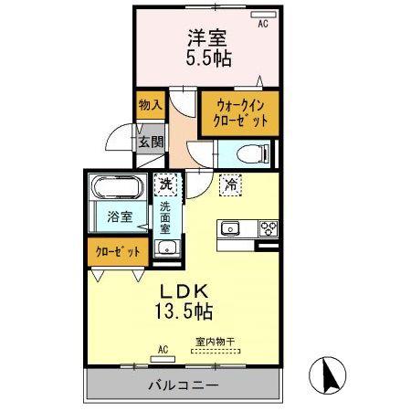 ファミール・カメリア(1LDK/2階)の間取り写真