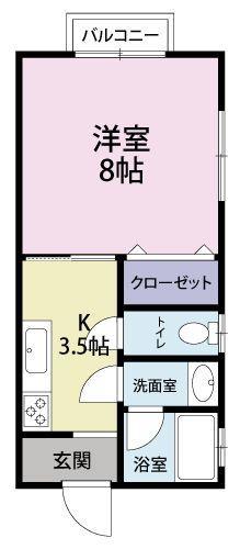 アビタシオンA(ワンルーム/1階)の間取り写真