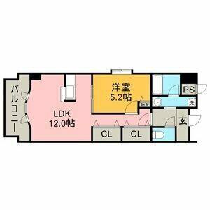 名鉄小牧線 小牧駅 徒歩4分 12階建 築25年(1LDK/9階)の間取り写真