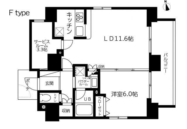 スカイコート蔵前II(1SLDK/12階)の間取り写真