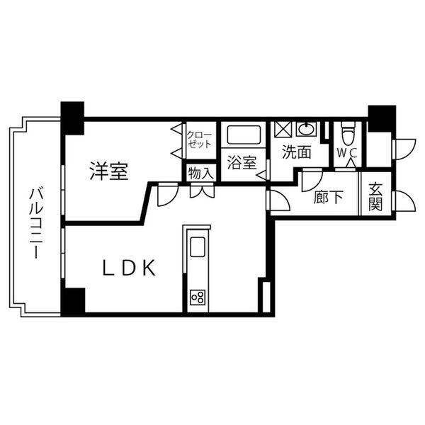 レジデンス泉(1LDK/8階)の間取り写真
