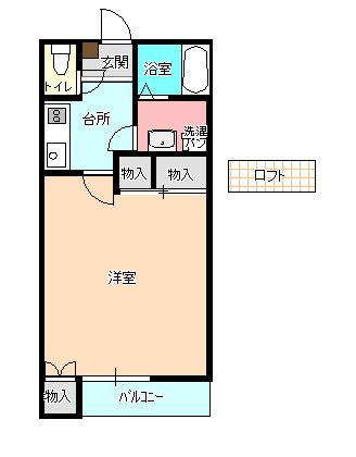 ブリランテ金丸小路(1K/1階)の間取り写真