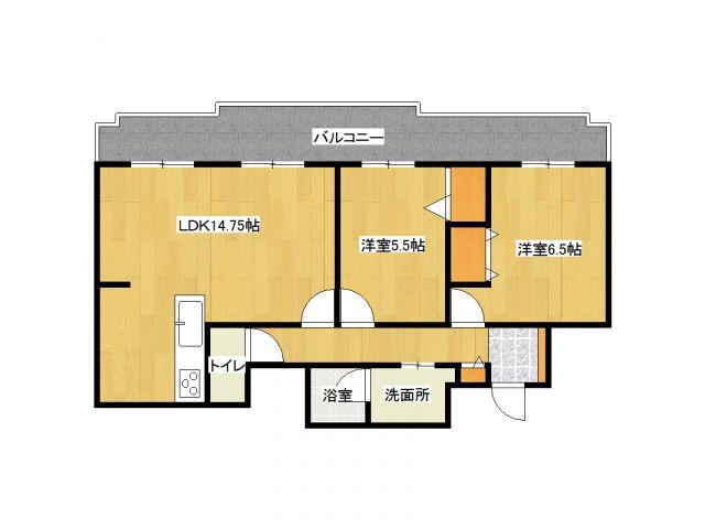 小倉D.C.タワー(2LDK/11階)の間取り写真