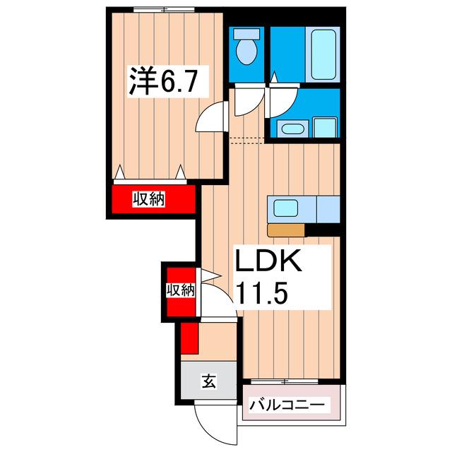 VIVE テソロ(1LDK/1階)の間取り写真