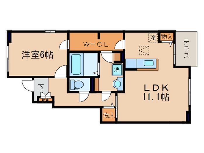 LUPICON YABASE(1LDK/1階)の間取り写真