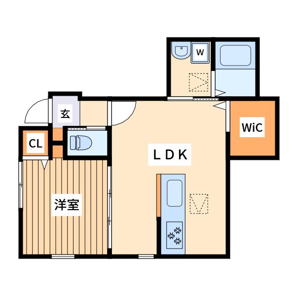 サザンクロス(1LDK/1階)の間取り写真
