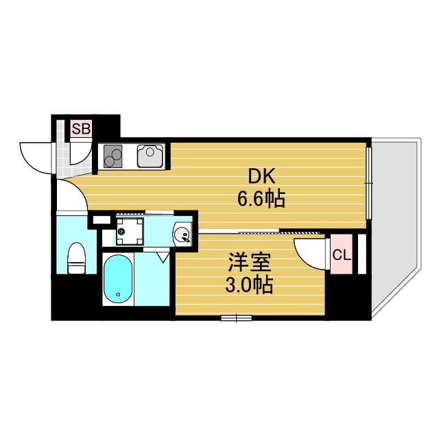 イルリッシュ西中島(1DK/7階)の間取り写真