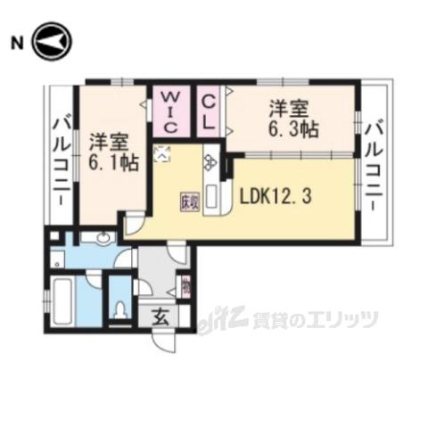 ボーナ・フォルトゥーナ(2LDK/1階)の間取り写真