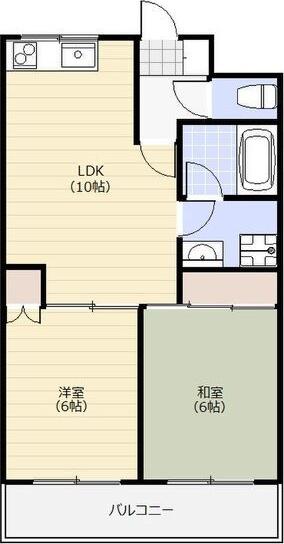 ミレニアム向台(2LDK/3階)の間取り写真