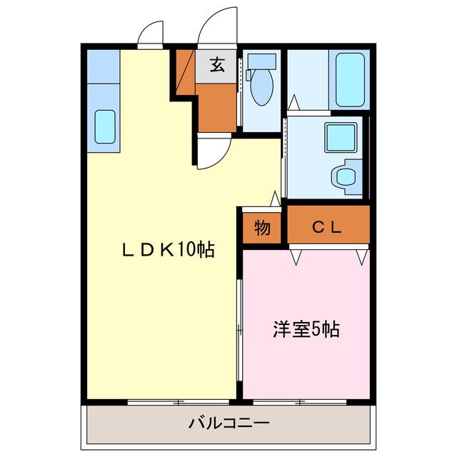 LETOIT 07W(1LDK/1階)の間取り写真