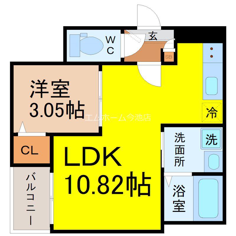 JACK DAIKOI(1LDK/3階)の間取り写真