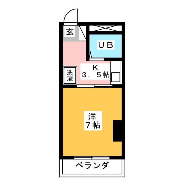 シンセリテイ津田(1K/3階)の間取り写真