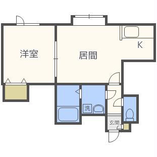 ウッドビレッジII(1LDK/1階)の間取り写真
