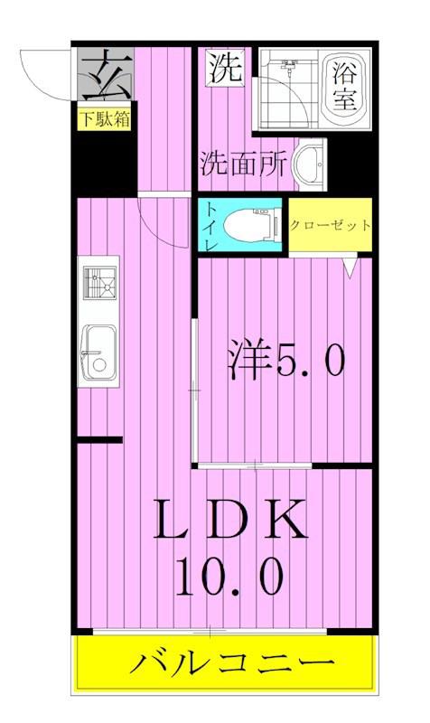 プライムアーバン千住(1LDK/2階)の間取り写真